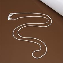 Hot 16 18 20 22 24inches Lobster Clasp Silver Plated snake chain necklace for women men