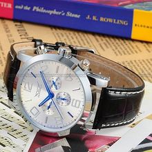 Jaragar marca Vintage Classic plata para hombre analógico mecánico automático banda de cuero caja de acero inoxidable reloj de envío gratis