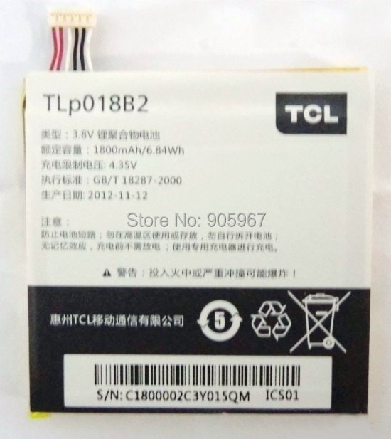 1800 mah tlp018b2   alcatel    6030 ot-6030d ot-6030x ot-6030a   batterij bateria