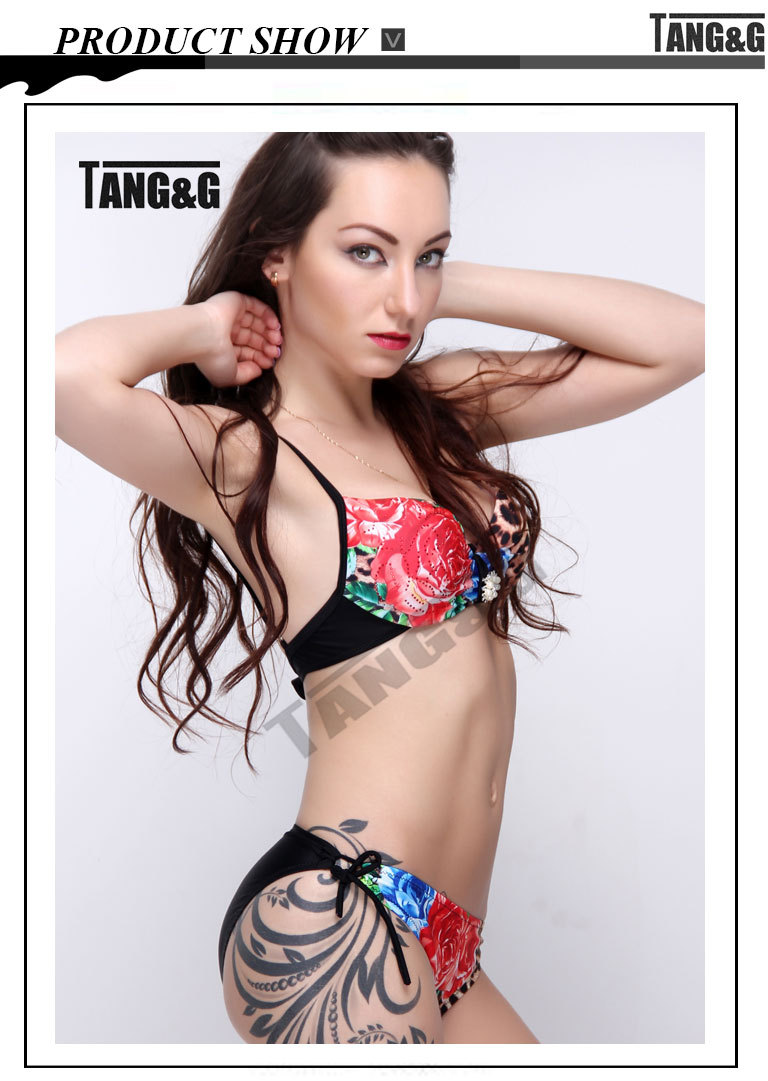 2015 Summer Style Woman Sexy Leopard Print Bikinis set (8)