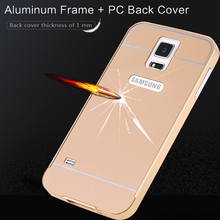 Logo Hole For Samsung Metal Aluminum Acrylic Hard Case For Samsung Galaxy S5 i9600 Hybrid Ultrathin