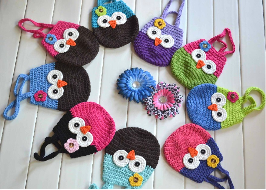 Knitting Pattern Handmade Crochet Kids Coin Purse,Animals Owl Monkey Cotton Wallet,Women/Girls ...