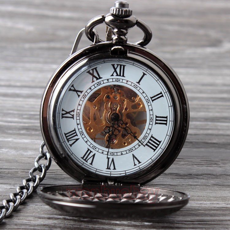 Classic Elegant Hand Wind Vintage Unique Retro Pendant Classic Steel Mechanical Pocket Watch P188