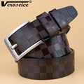 Veroseice Cow Genuine Leather Strap Luxury Men s Belt Fashion Classic Squares Engraved Pin Buckle
