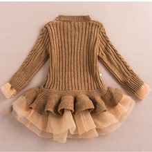 Knitted Sweater Dress Pullovers Sweaters With Lace Shrugs Dresses Crochet Long grils sweater 2015 Autumn Winter