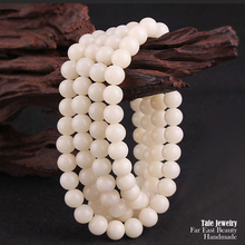 Wholesale Ivory White Bodhi Seed Tibetan Buddhism Prayer 108mala Beads Yoga Meditation Healing Wood Round Beads For DIY Jewelry