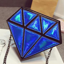 3D Women Small Shoulder Bag Diamond Shape Chain Lady Girl Messenger Crossbody Satchel Patchwork Tote Evening Bags Candy Colors