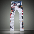 Hot Sale Printed Jeans Men Fashion Brand Casual Pants For Men 2016 Designer Denim Overalls High