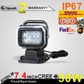 7 Remote Control Spot light 50W LED CREE Work light 10 30V Waterproof Offroad Driving Search
