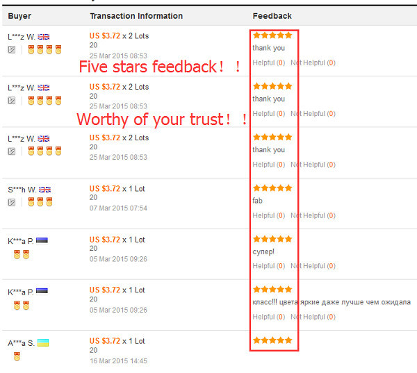 5 stars feedback