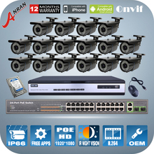 16PCS 1080P Varifocal IP Camera POE HD 16 Channel NVR Kit 24CH POE Switch IR Home Security Video Surveillance CCTV Camera System