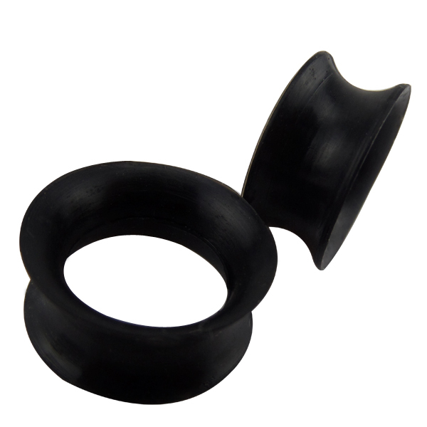 Flexible Black Silicone Ear Plugs Flesh Tunnelsgauging Expander
