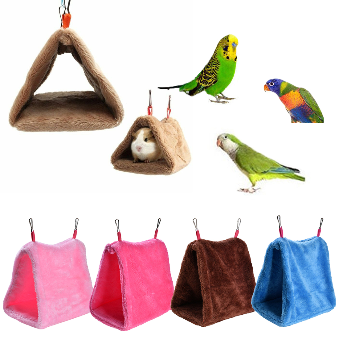 Pet Bird Parrot Parakeet Budgie Warm Hammock Cage Hut Tent Bed Hanging CaveBird Cages & Nests