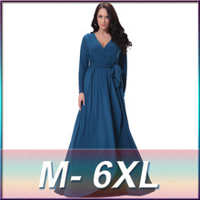 High-end plus size 2016 new European style simple and stylish comfort irregular put on a large long-sleeved dress