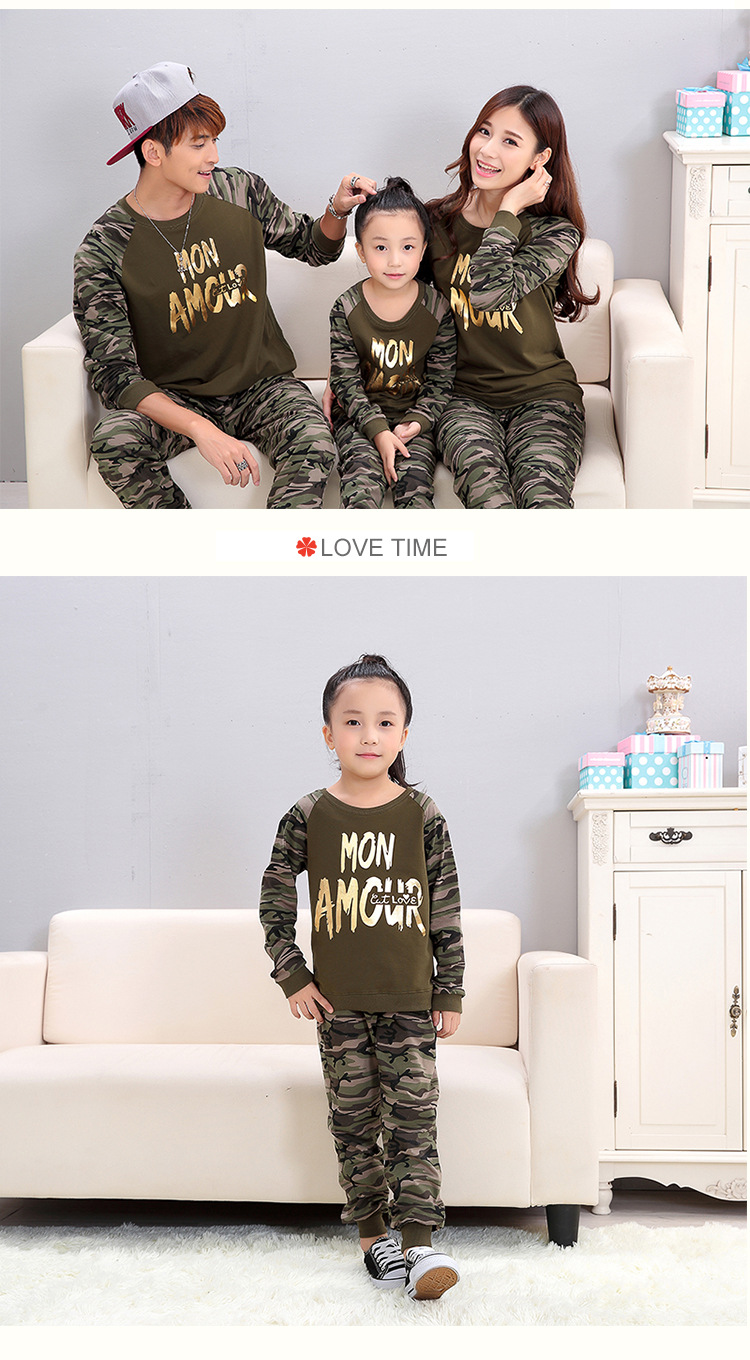 T Shirt Sets Outfits Fashion Camouflage Color Long Sleeve T Shirt