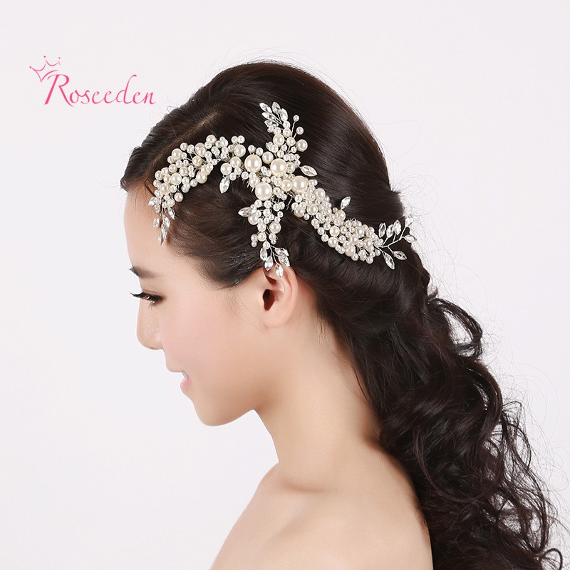 UK/_ Simulated Pearls Leaves Bridal Hairpin for Wedding Women Hair Accessories Sa