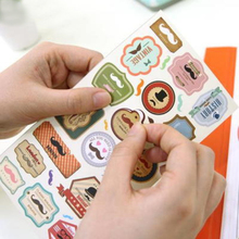 DIY Notebook Funny Mustache Photo Album Envelope Seal Scrapbook Paper PVC Sticker Vintage Stamp Diary Stationery Stickers H0184