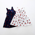 2 7y Girls Clothing Summer Girl Dress Children Kids Berry Dress Back V Dress Girls Cotton