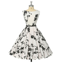 Women Summer Dress 2016 plus size clothing Audrey hepburn Floral robe Retro Swing Casual 50s Vintage Rockabilly Dresses Vestidos