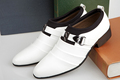 Black White with Buckle Wedding Shoes Men Fashion Casual Leather Shoes Men s Business Suits Dress