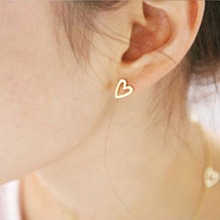 New Romantic Brincos 2016 Hot Sale Fashion Accessories Earring for Women Simple Love Queen Peach Heart Stud Earrings E8