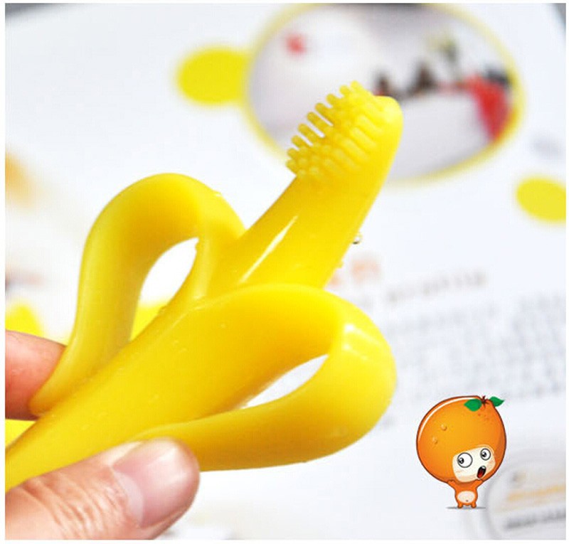 High Quality And Environmentally Safe Baby Teether Teething Ring Banana Silicone Toothbrush cute New designs Training Toothbrush (6)