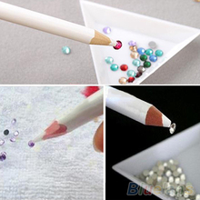 5PCS White Nail Art Rhinestones Gems Picking 3D Design Painter Pencil Pen Dotting Tools Kit 1GT7