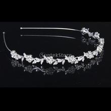 New 2014 Brand New Crystal Flower and Leaves Headband for Bridal Bridesmaid Wedding Tiara Free Shipping