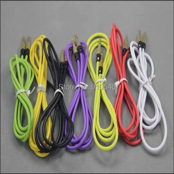 new arrival colorful metal style 3.5MM jack audio aux cable cord for ipod iphone 4 5 5s for mp3 mp4 player