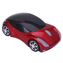 HDE Cool Sports Car Wireless Optical Mouse w Silver Chrome Rims California Black 