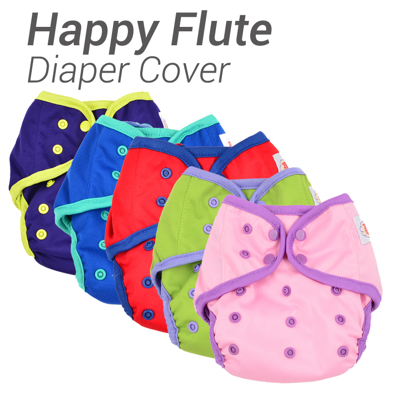 Happy Flute Diaper Cover One Size Cloth Diaper Waterproof Breathable PUL Reusable Diaper Covers for Baby