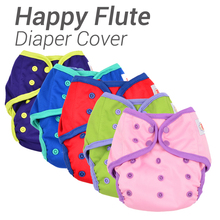 Happy Flute Diaper Cover, One Size Cloth Diaper, Waterproof Breathable PUL Reusable Diaper Covers for Baby, Fit 3-15kg Baby