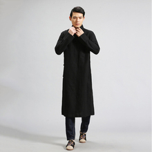 2016 Mens Dress Shirts Linen Shirts Mens Clothing Chinese Long Blouse Long Sleeve Blusa Longa Masculina Gomlek Blusas Masculina