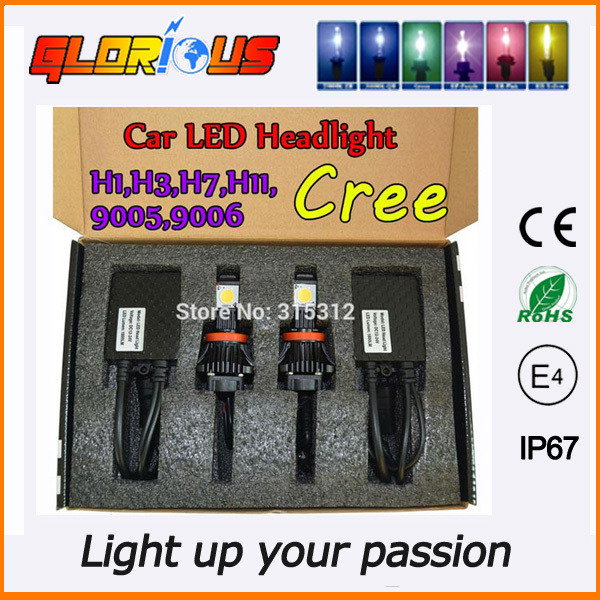 1set  2x25W  led headlights car  H7 H11 9005 9006 2x 1800LM LED kit headlight headlamp bulbs CREE HEADLIGHT CONVERSION KIT