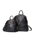 2016 Trendy Fashion Genuine Leather Backpack Solid Color Concise Travel Bag Women Designer Casual Black Cowhide