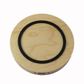 Round Qi Standard Wooden Wireless Charger Charging Pad