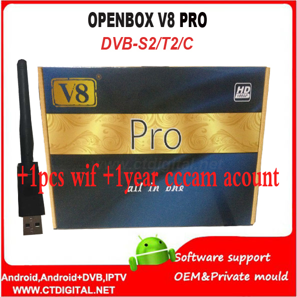 Openbox V8 Pro Combo+1pcs usb wifi DVB-S2 DVB-T2 DVB-C HD Satellite Receiver twin tuner Openbox V8 PRO COMBO dvb-s2 dvb-t2