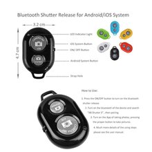 Self Selfie Handheld Stick Monopod with Smartphone Adjustable  Bluetooth Remote Wireless Shutter for iPhone Samsung  IOS -Black