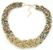 European Fashion Bohemia Style Zinc Alloy All match Gold Beads Temperament Short Chokers Necklace Fine Jewelry