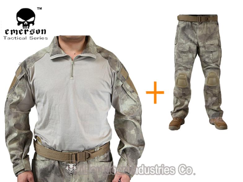Emerson BDU Military Army uniform A-tacs Emerson bdu G3 Combat uniform shirt & Pants with knee pads