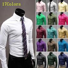 Men Dress Shirts Slim Fit Casual Blouse Turn-down Collar Unique Neckline Stylish Long Sleeve 2015 Free Shipping,AA019