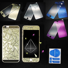 3D Rhombus Diamond Mirror Color Tempered Glass for Iphone 6 Plus Screen Protector Protective Film Case of iphone6 plus 5.5inch