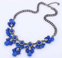 Moon Green Flower Shourouk Drop Chains Choker Collar Statement Necklaces Pendants 2015 New Fashion Jewelry Women