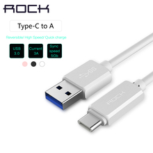 ROCK USB 3.0 Type C to USB Cable Type-C to A Charging sync data 2A For OnePlus 2 Nexus 6P 5X ZUK Z1 xiaomi 4c Z9 Max N1 MAC