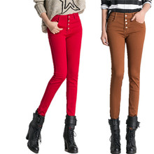 2016 Autumn Colored Skinny Jeans Woman High Waist Push Up Jeans American Brand Plus Size Denim Legging Pant Calca Jeans Feminina