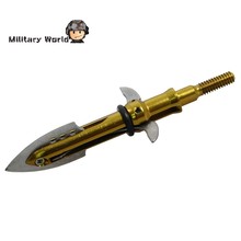 3pcs lot Sports Shooting Archery Arrowhead 100 Grain 2 Blade Steel Military Arrow Tip Broadheads Arrow