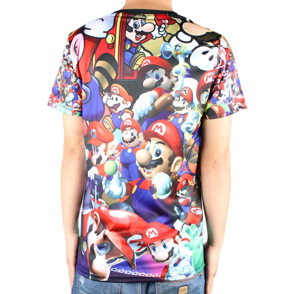 Cheap mens game tshirts with fashion designs short sleeve interesting cartoon super mario t-shirt 