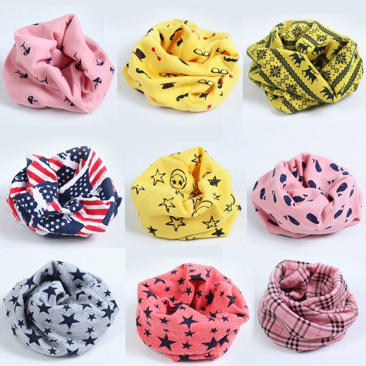 children s scarf 2016 new fashion outdoor cotton dot star dog print warm magic ring Scarves