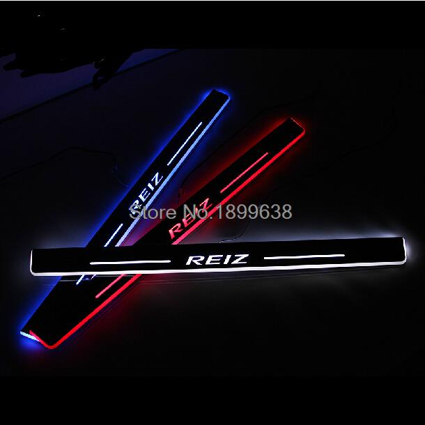 Фотография New 2pcs excellent Car style Led moving door scuff, car pedal, door sill plate steps light for toyota REIZ mark x 2013 to 2015