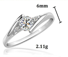 Fashion Sterling Silver CZ Diamond Jewelry Wedding Rings Rose Gold Charm Jewellery For Anillos Women Bijoux